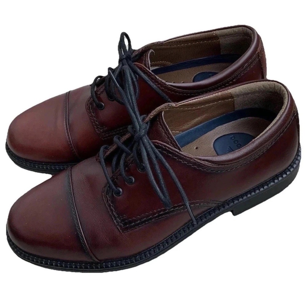 New Mens Dockers Shoes Brown Leather Oxford Cap-Toe Lace Up Sz 9M